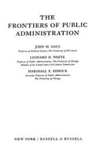 FRONTIERS OF PUBLIC ADMINISTRATION