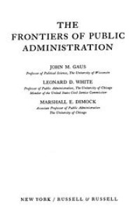 FRONTIERS OF PUBLIC ADMINISTRATION