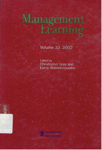 MANAGEMENT LEARNING VOLUME 33 2002