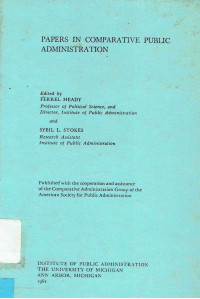 PAPERS IN COMPARATIVE PUBLIC ADMINISTRATION